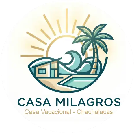 Logotipo oficial de Casa Milagros, casa vacacional en Playa de Chachalacas, Veracruz.